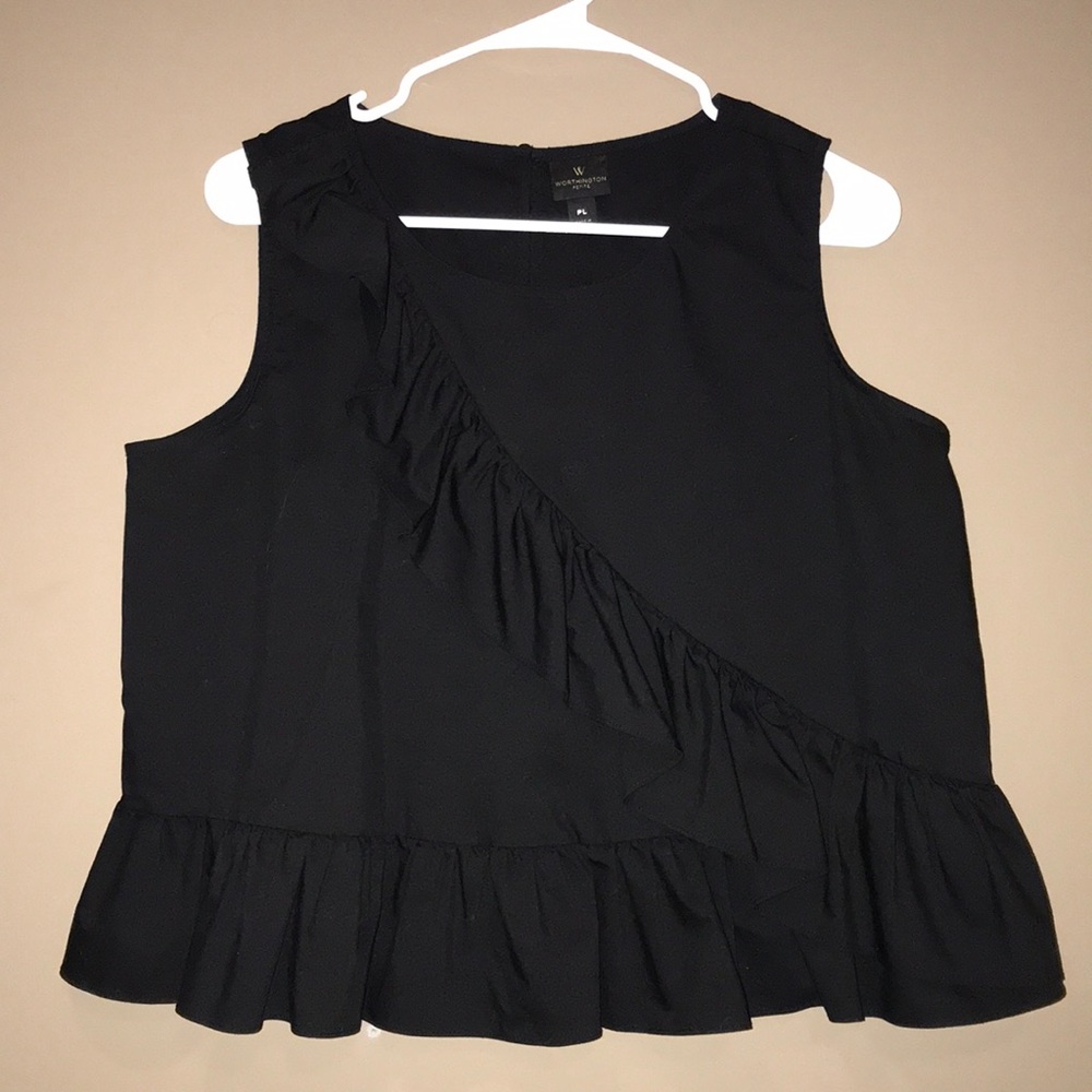 Black frill top Size L
